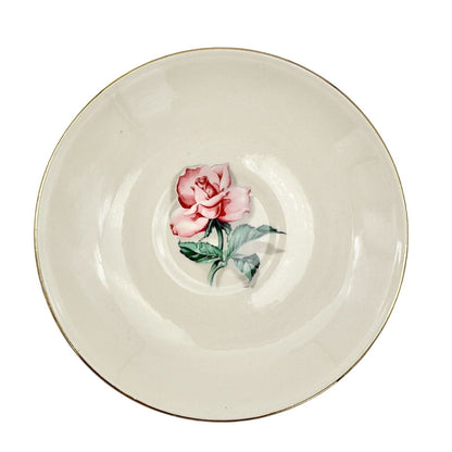 Homer Laughlin Set of 8 Saucers Nautilus Rhythm Rose 2 Eggshell 1950s China 6"