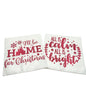Christmas Pillow Covers 2 I'll Be Home & All Is Calm Printed 18x18 Cotton Linen