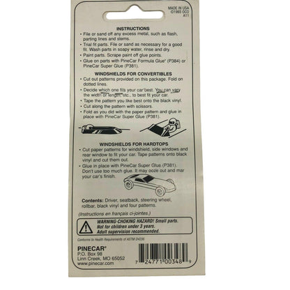 Set of 3 Pine Car Windshield Kits P348 Racer Derby Scouting Boy Cub Scouts