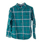 Wonder Nation Shirt Boys XL 14-16 Husky Antique Teal Plaid Button Up LS