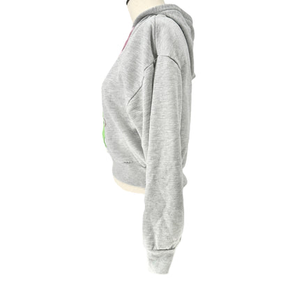 Disney Cropped Hoodie Juniors S (3-5) Gray Mickey Mouse EUC