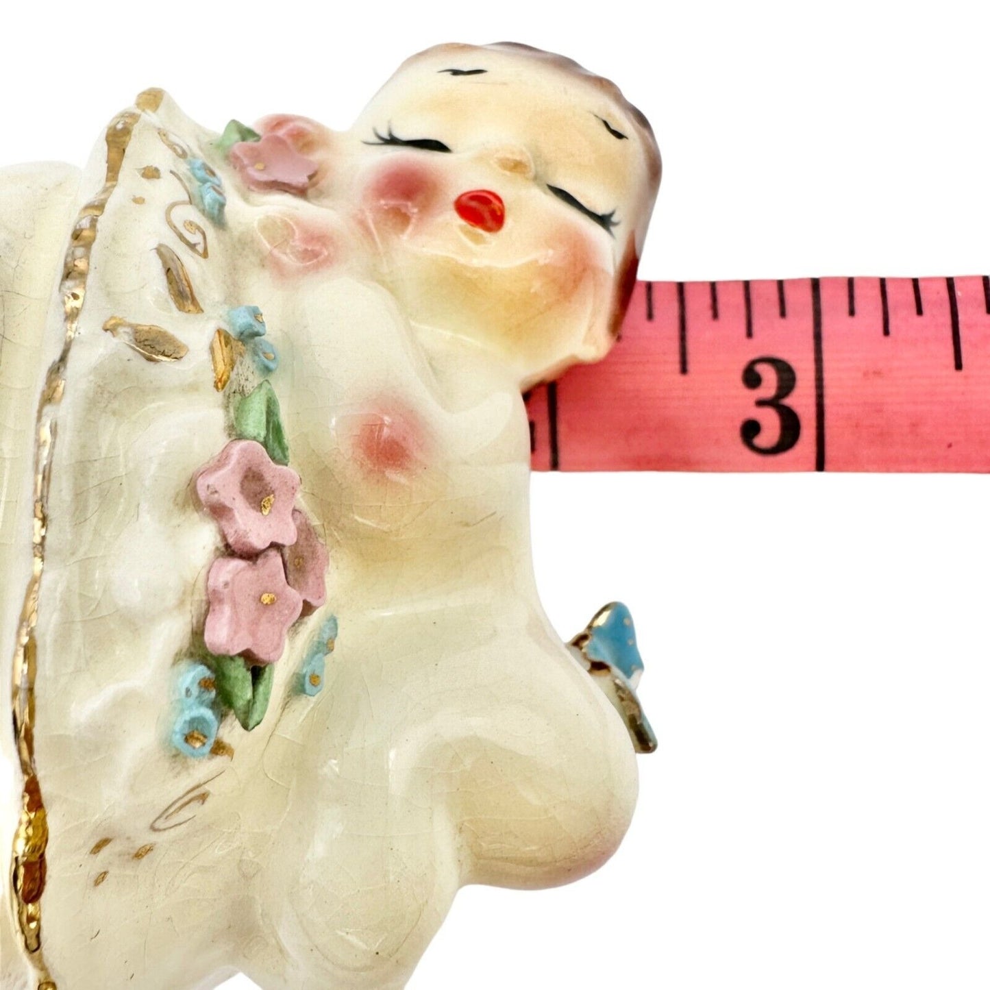 Josef Originals Vintage Figurine Sleeping Beauty 3 x 2.5 x 2 Chipped butterfly