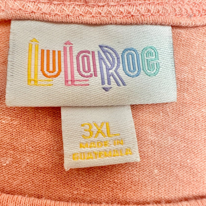 LuLaRoe Irma Tunic Top 3XL Duo 1 Coral Print 1 Solid Peach Soft Comfy Loose Fit