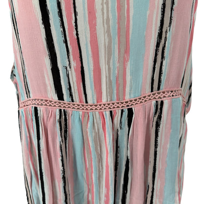 Weekend Suzanne Betro Tunic Top Womens 3X Sleeveless Striped Multicolor Boho