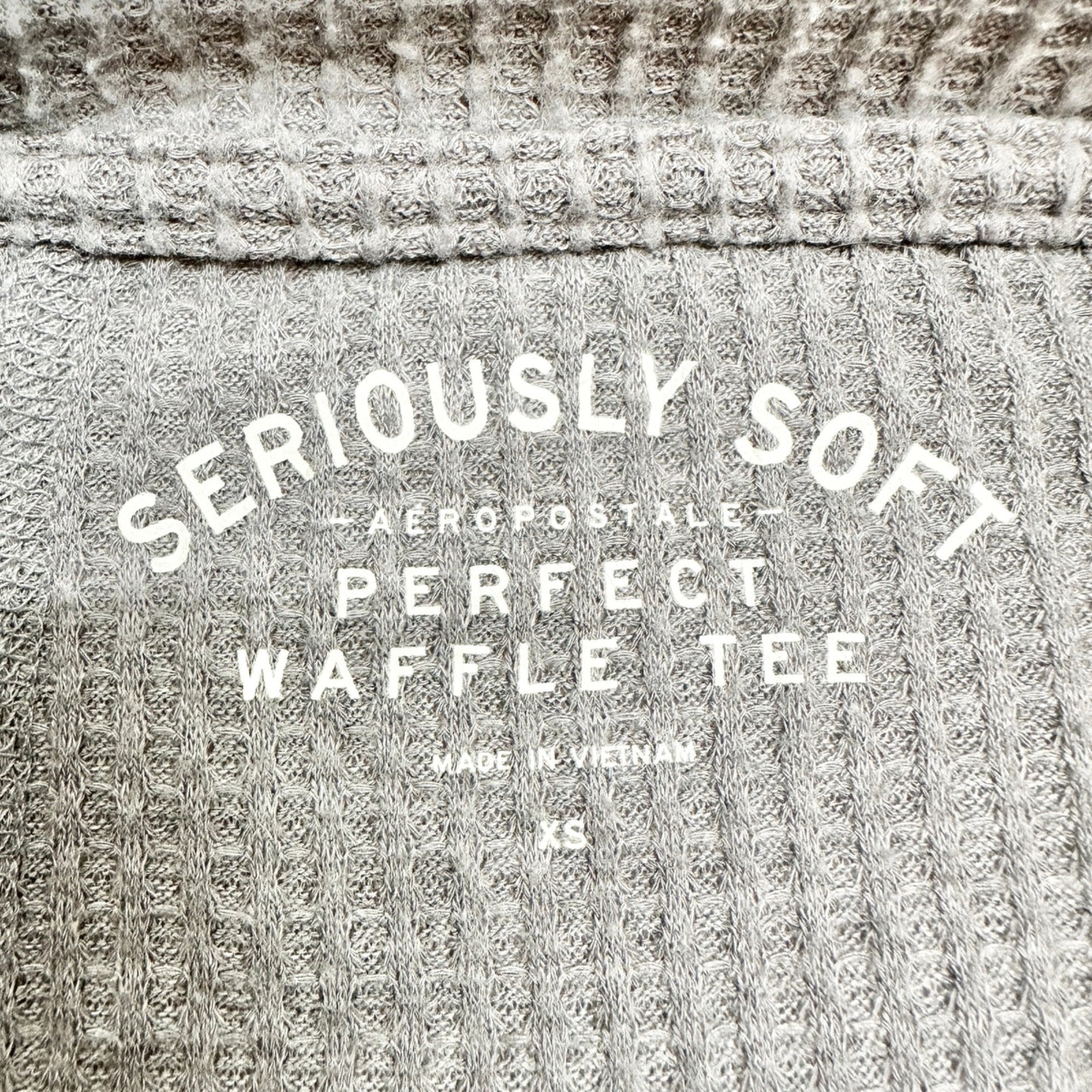 Aeropostle Perfect Waffle Tee Women's XS Gray Seriously Soft Boat Neck LS EUC