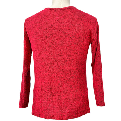 Wonder Nation Top Girls L (10-12) Red Black Crew Neck LS Knot Bottom EUC