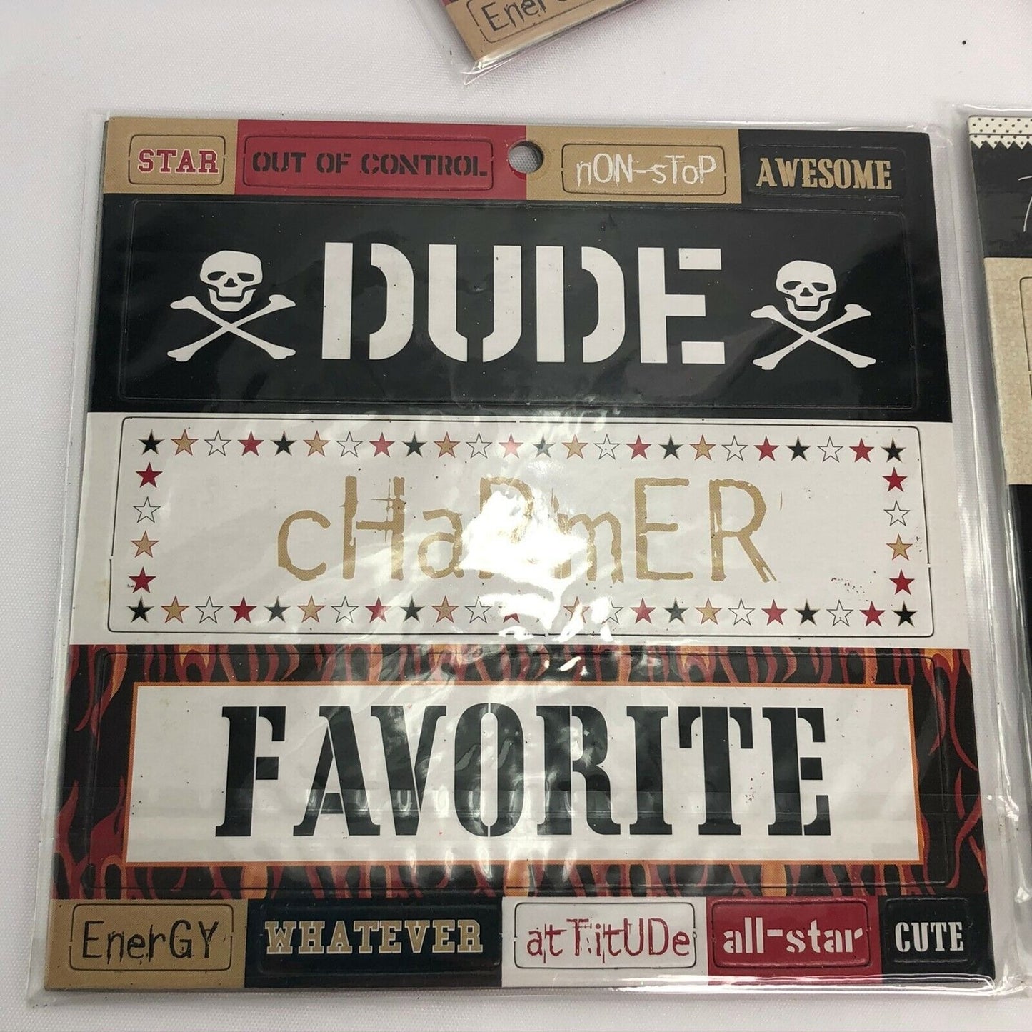 Extreme Boy Chipboard Titlez Stickers Pack Of 6 Scrapbooking Crafting