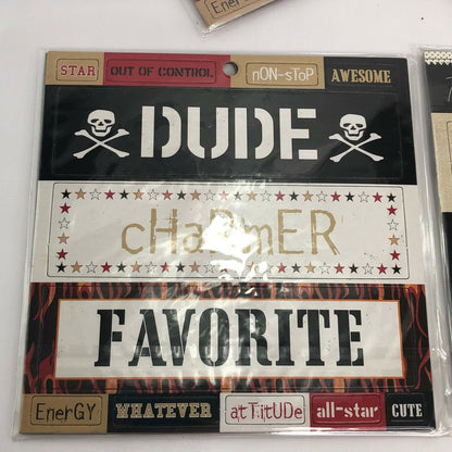 Extreme Boy Chipboard Titlez Stickers Pack Of 6 Scrapbooking Crafting