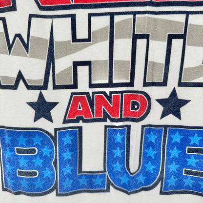 Way To Celebrate! Patriotic T-Shirt L White "True To The Red White And Blue"