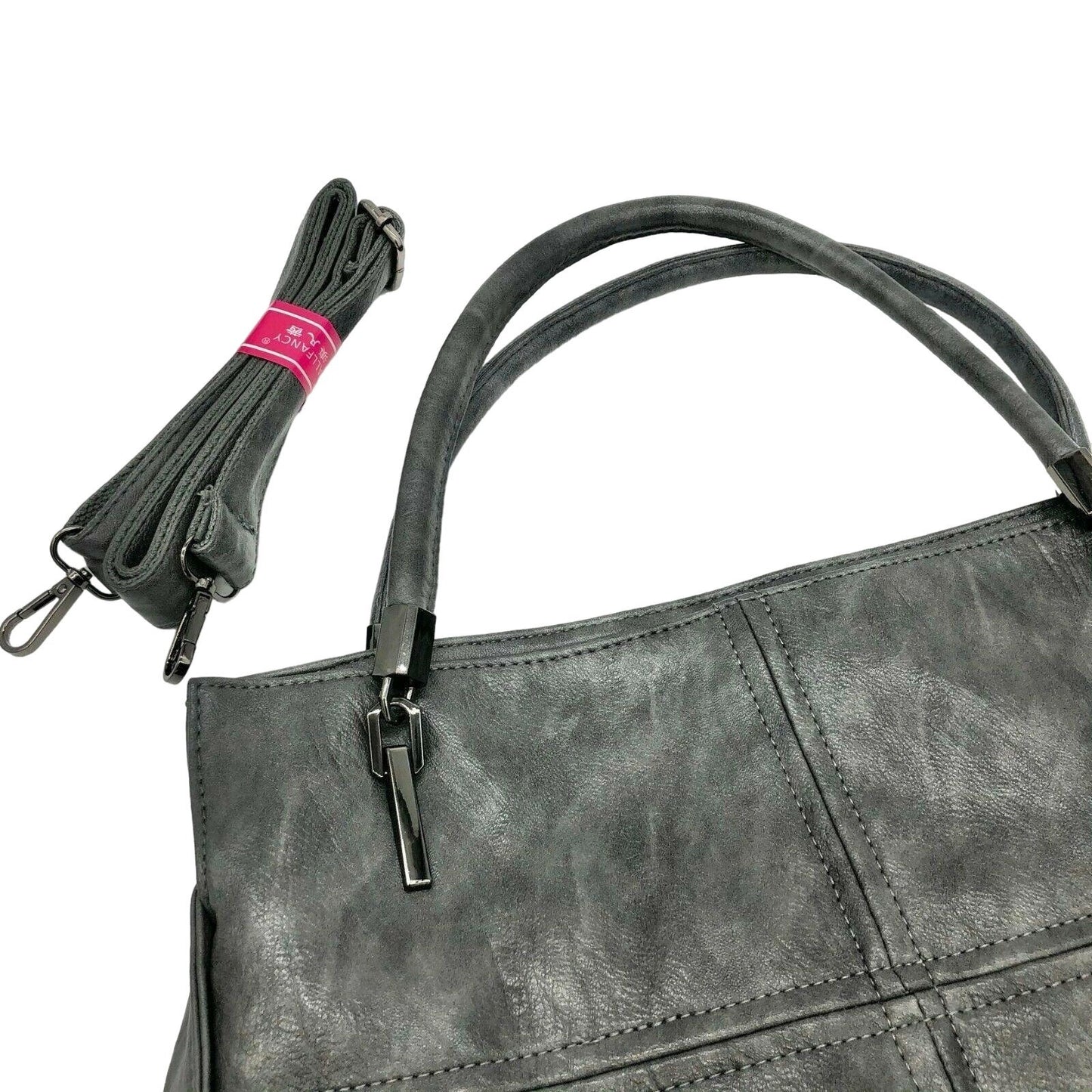 All Fancy Gray Tote Bag W Optional Strap Several Pockets Inside and Out
