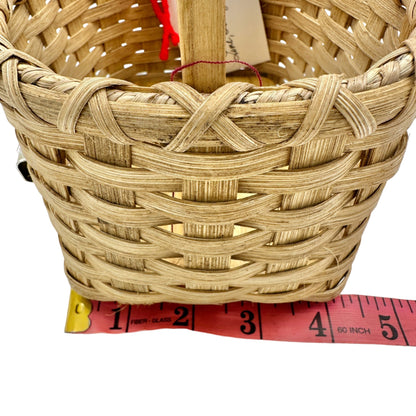 Handmade Basket Live Laugh Love Metal Accents Wood Base and Handle Small Cute