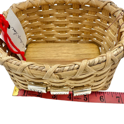 Handmade Basket Live Laugh Love Metal Accents Wood Base and Handle Small Cute