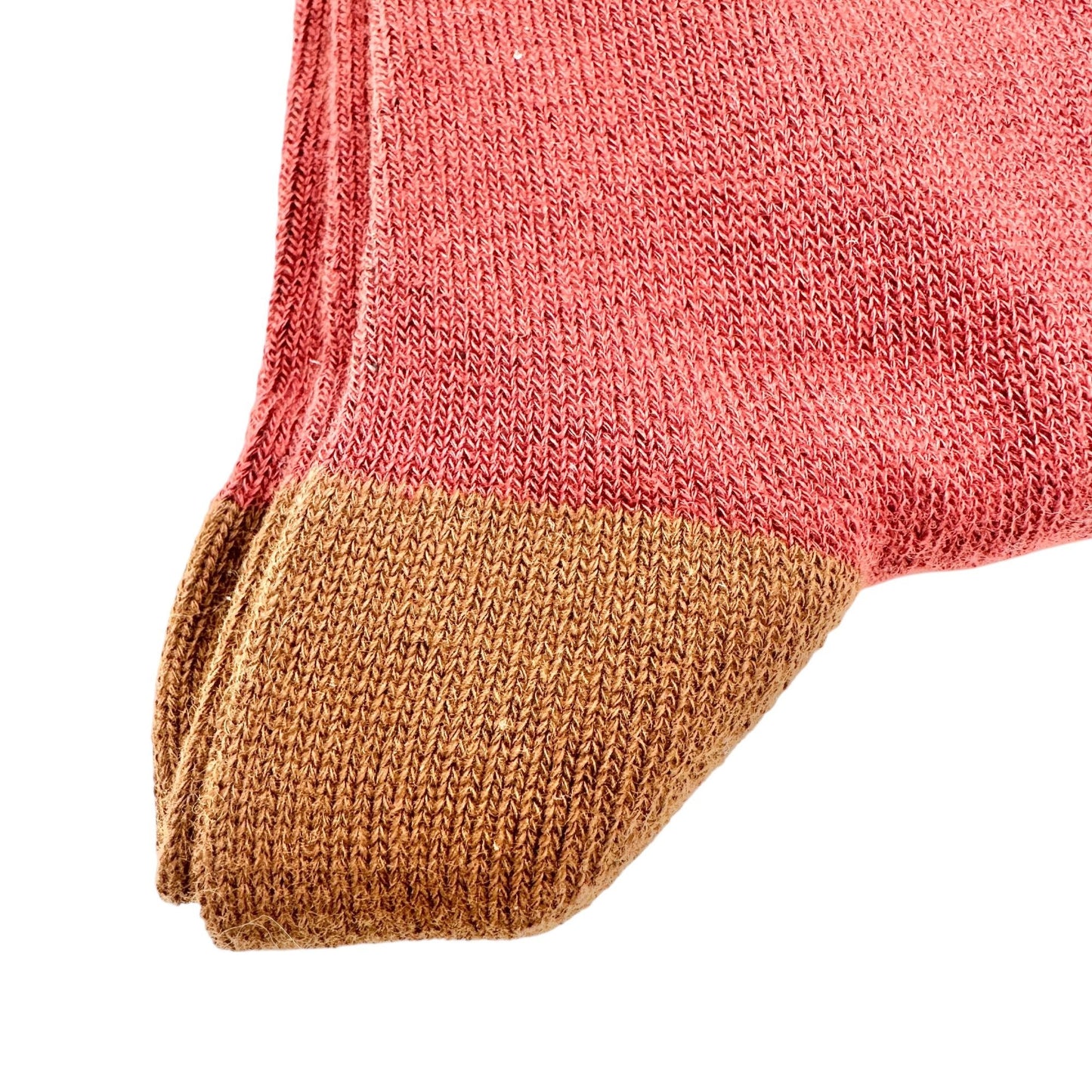 Unsimply Stitched Socks Mens US Size 8-12 Canyon Red Socks Brown Heel and Toe