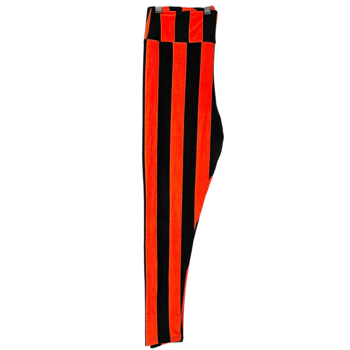 LuLaRoe Leggings Womens Tall and Curvy Black Orange Striped Size 12-22 Halloween