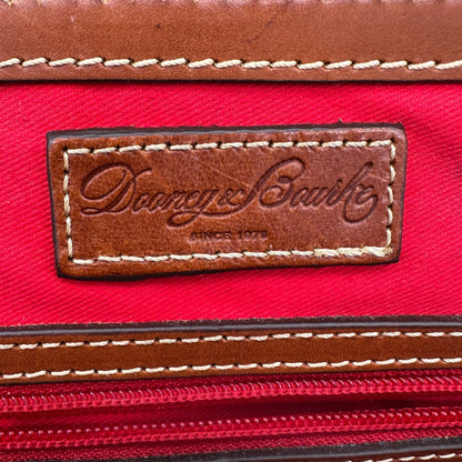 Dooney and Bourke Pebbled Leather Satchel Tan Trim Red Inside Handles Opt Strap