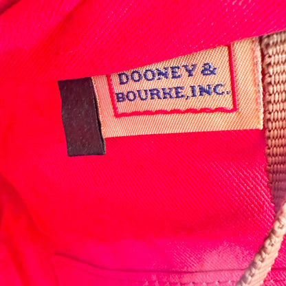 Dooney and Bourke Pebbled Leather Satchel Tan Trim Red Inside Handles Opt Strap