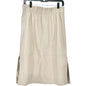 Ann Taylor Skirt Womens M Faux Leather Beige Mid-Length With Elastic Waist