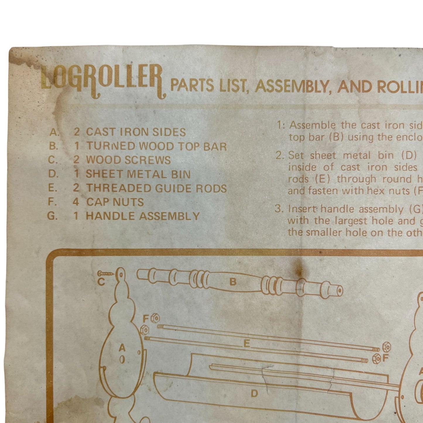 Logroller Newspaper Log Maker Wood and Metal Vintage Hardesty-Quittner Inc.