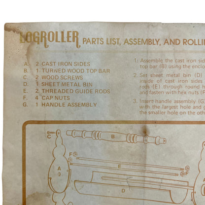 Logroller Newspaper Log Maker Wood and Metal Vintage Hardesty-Quittner Inc.