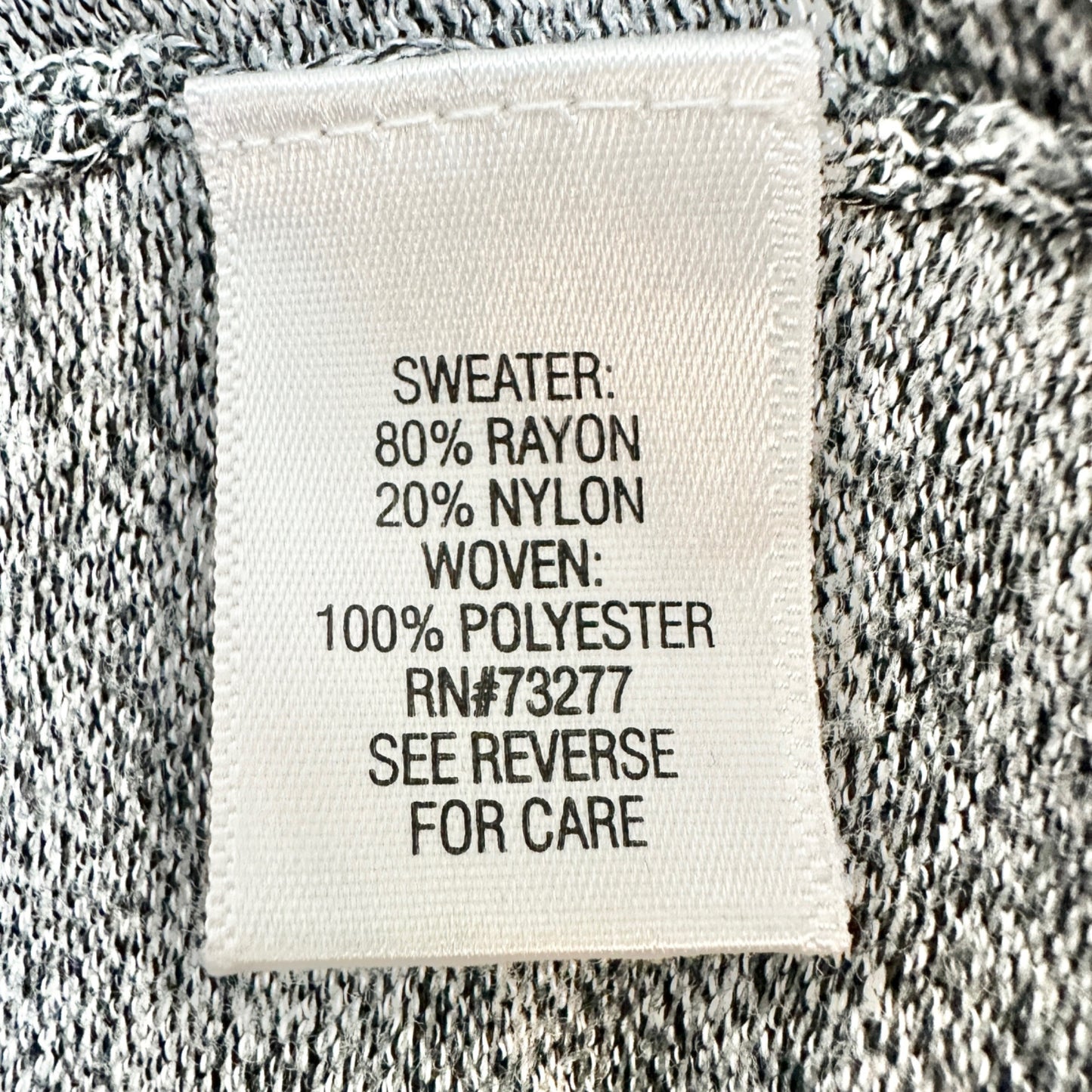 Croft & Barrow Sweater Womens 3X Gray Black Scoop Neck Long Sleeve Black Hem