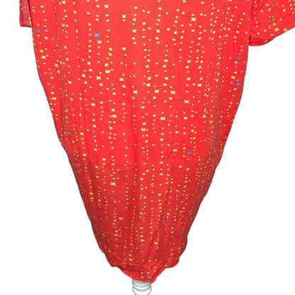 LuLaRoe RETIRED Irma Women's XS Red with Yellow Xs mid-length sleeves NWT