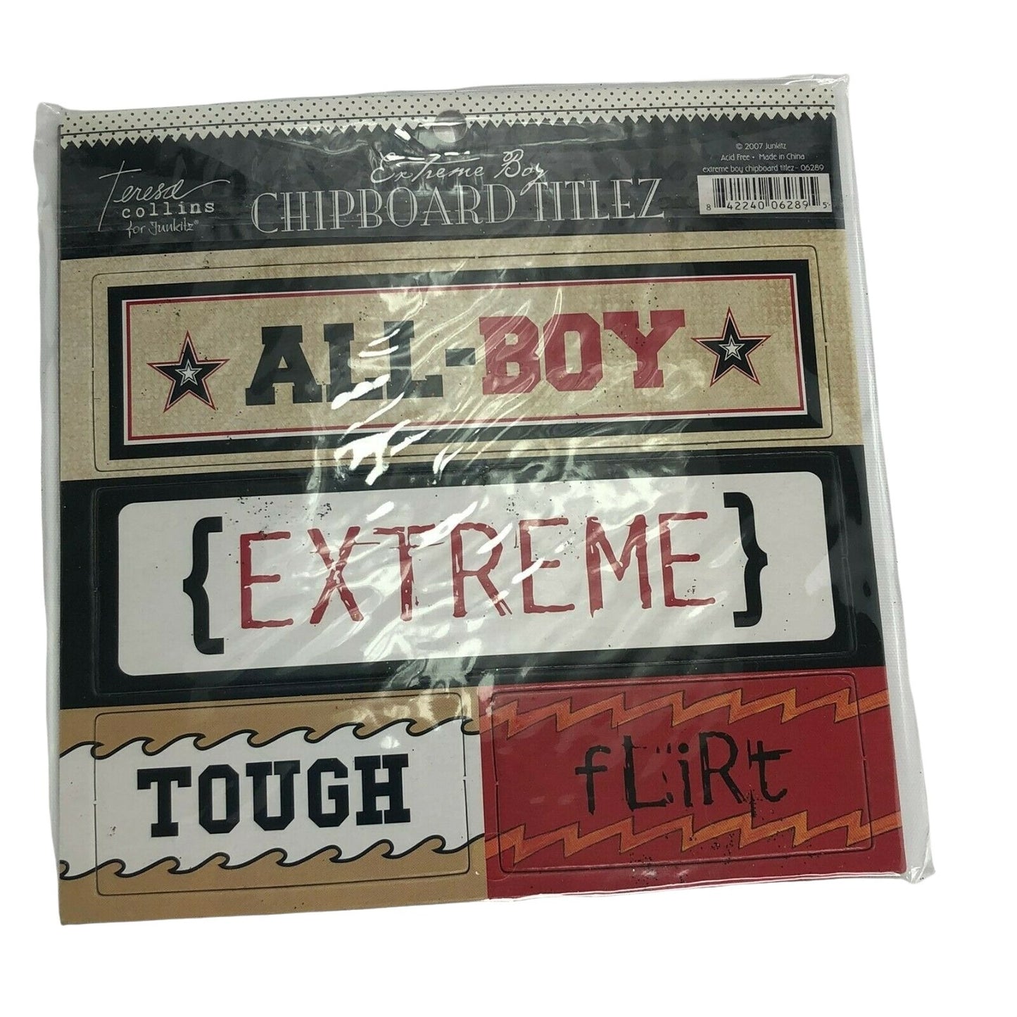 Chipboard Titlez Extreme Boy 1 pkg DUDE Charmer Favorite Scrapbook Mirrors