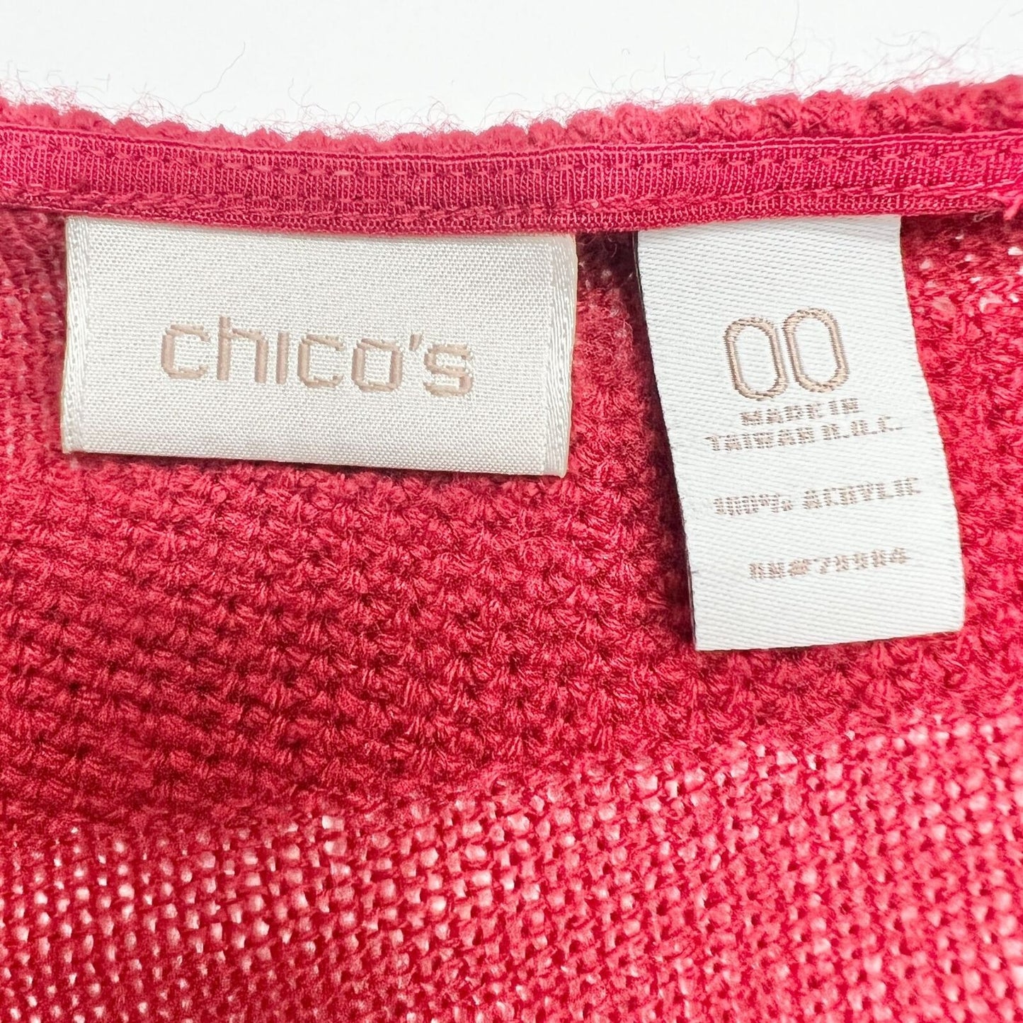 Chico's Long Sleeve Sweater Women's Size 00 Red