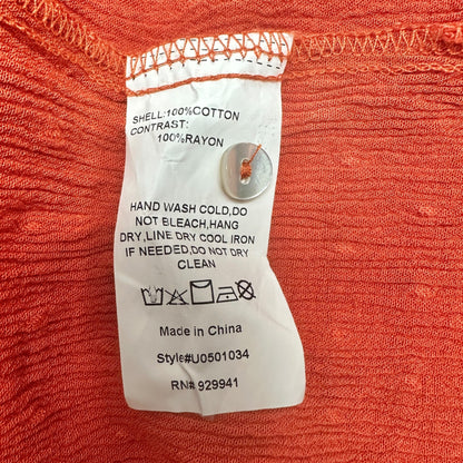 Weekend Suzanne Betro Tunic Top Womens 3X Sleeveless Orange Eyelet