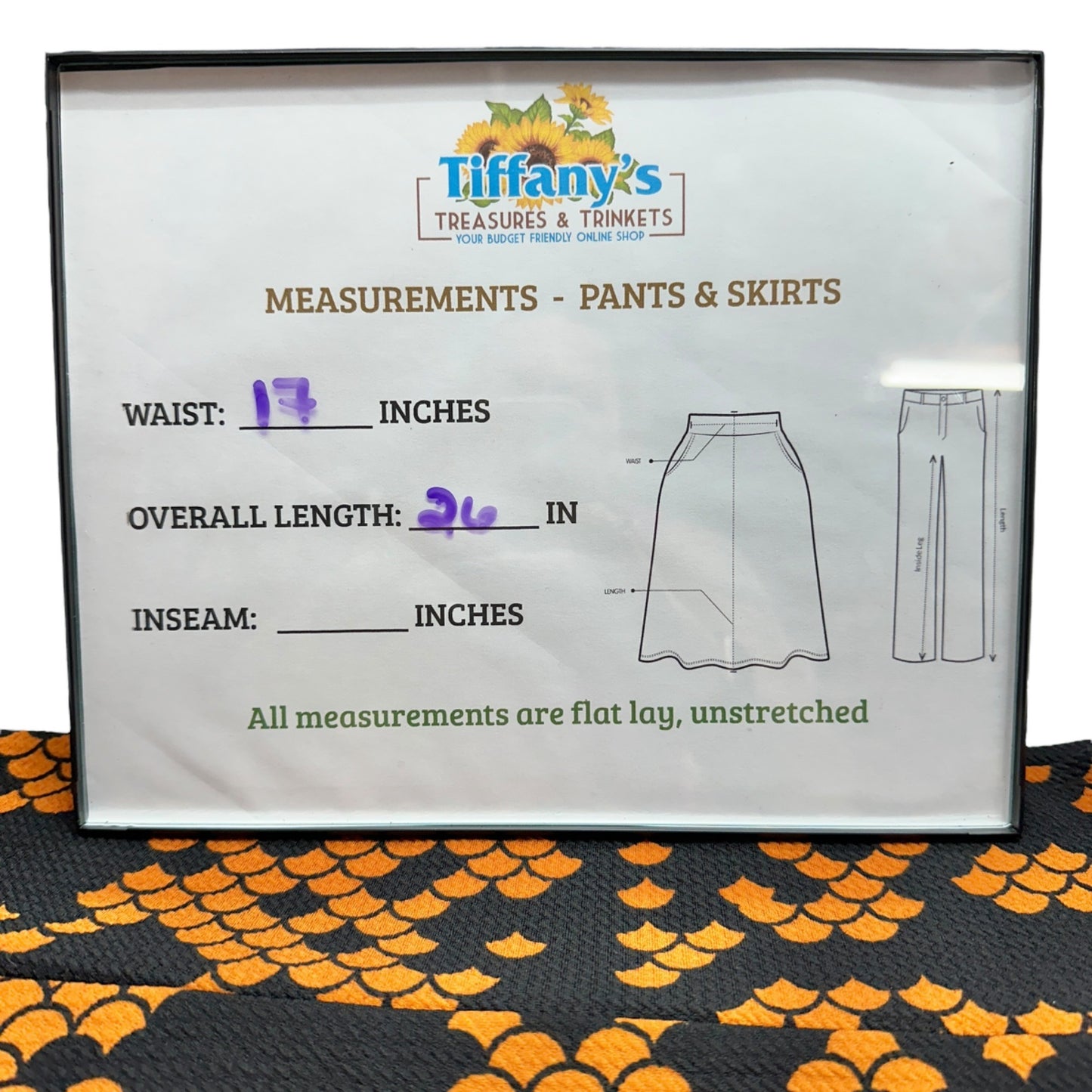 LuLaRoe Cassie Skirt Womens XL Black with Orange Graphic Print NWT