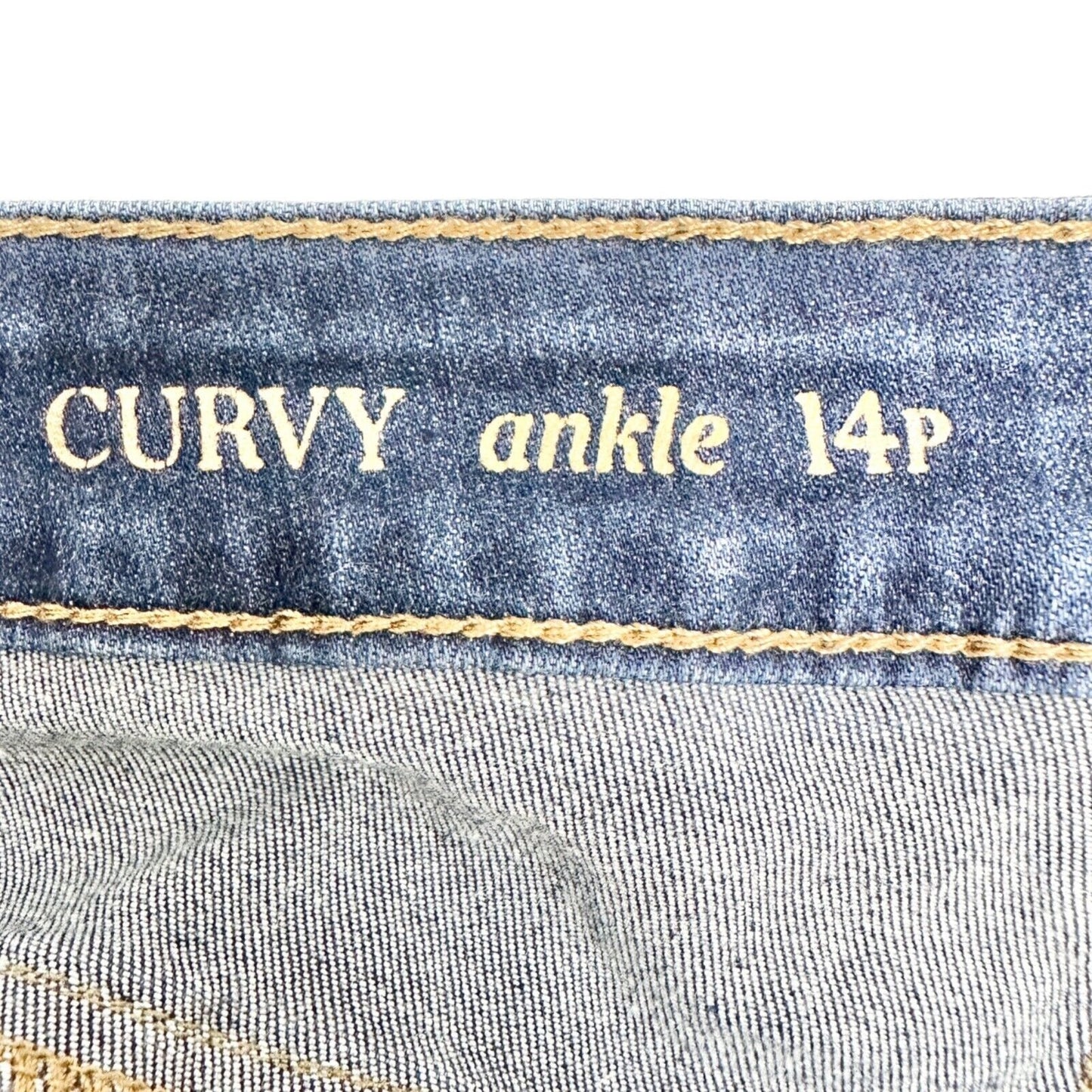 Talbots Womens Curvy Ankle Jeans 14P Medium Wash Stretch Denim