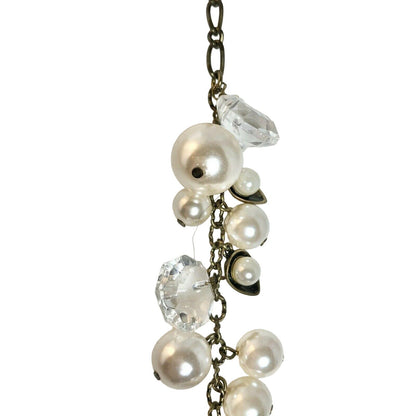 Chloe & Isabel Pearl + Crystal Long Drop Necklace N012 EUC