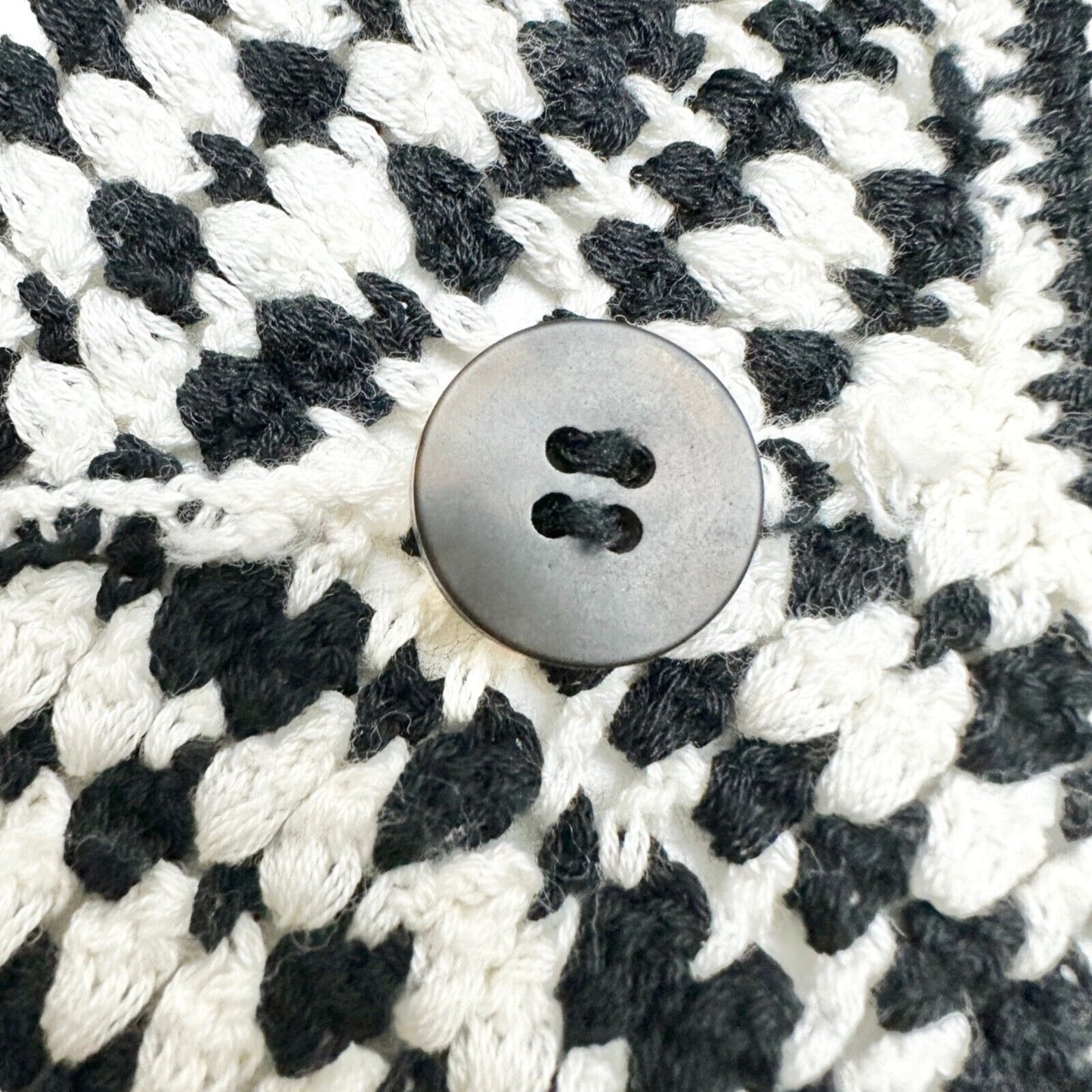 Nicole Miller Cardigan Sweater Womens Large Black and White Button Down LS