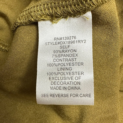 Daniel Rainn Top Womens 2X Sleeveless Smocked Olive Green Keyhole Back Flowy
