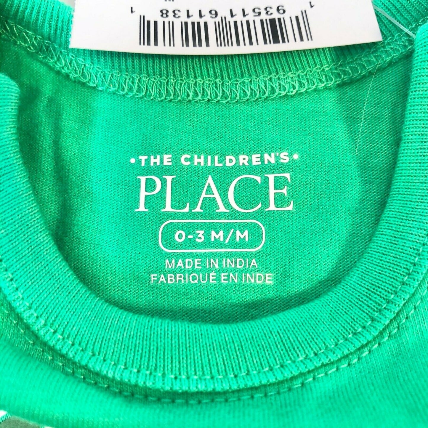 The Childrens Place Green 1pc IRISH Bodysuit 0-3M Shamrock St. Patricks Day