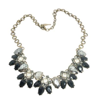 Chloe + Isabel Midnight Palace Collar Necklace Black Crystals EUC