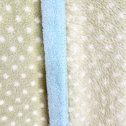 Carters Blanket One Size 40 x 30 Green Polka Dot Blue Elephant