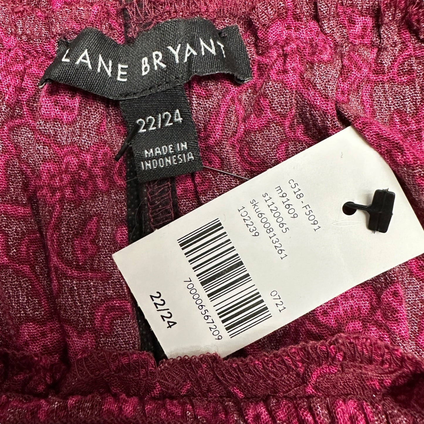 Lane Bryant Top Womens Size 22/24 Burgundy Off-The-Shoulder Floral Rayon NWT