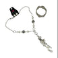Paparazzi Silver & Pearl Jewelry Set With Necklace Earrings & Bracelet