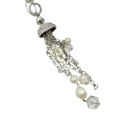 Paparazzi Silver & Pearl Jewelry Set With Necklace Earrings & Bracelet