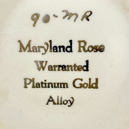 Maryland Rose Warranted China Creamer Cream Platinum Gold Alloy Trim