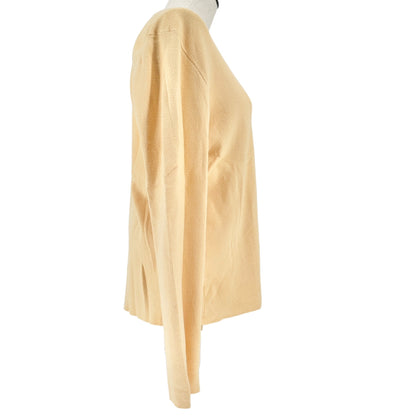 Chico's Sweater Womens US Size 12/L Butter Yellow Pullover Vneck LS (Chicos 2)
