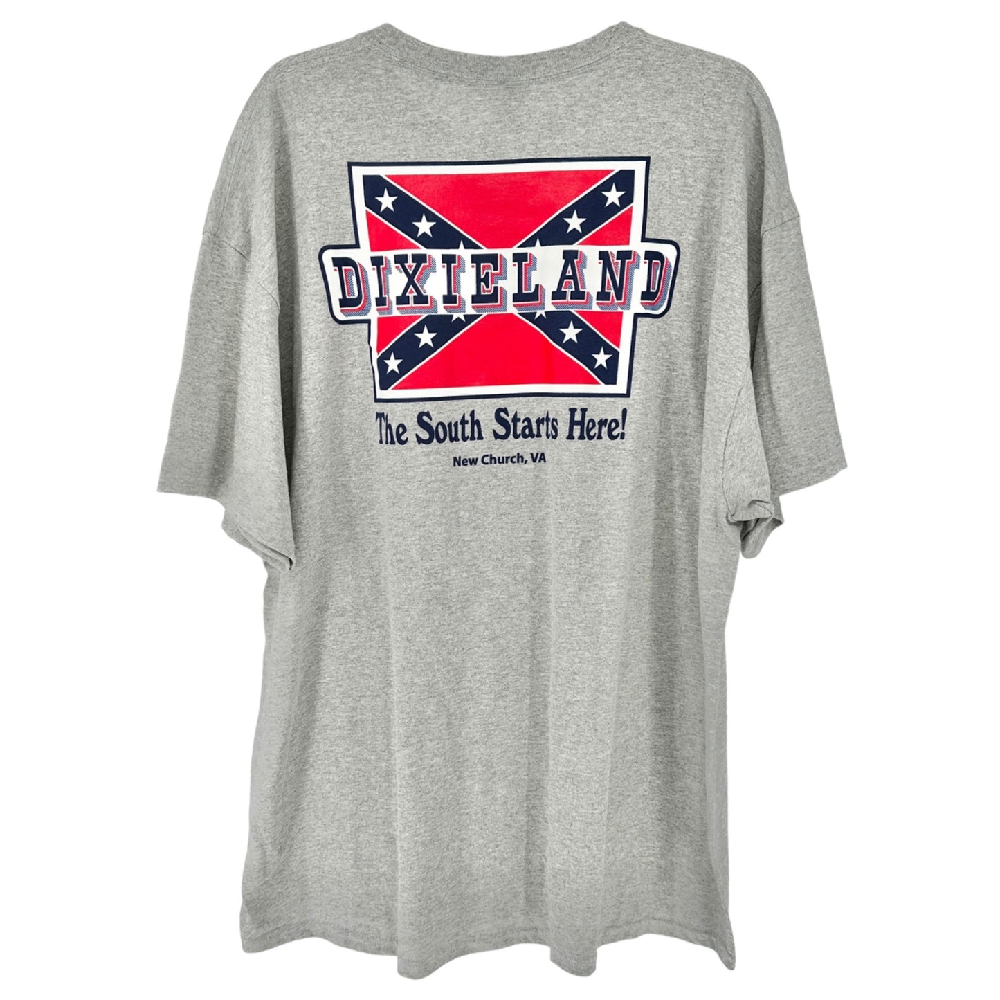 Gildan T-Shirt Unisex 2XL Gray Dixieland The South Starts Here New Church VA
