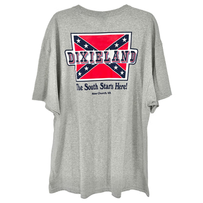 Gildan T-Shirt Unisex 2XL Gray Dixieland The South Starts Here New Church VA