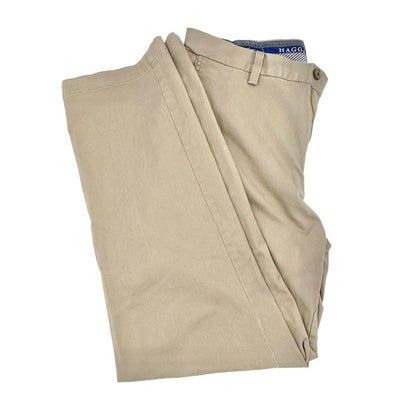 Haggar Pants Men's 34 x 32 in Khaki Classic Fit Premium Comfort