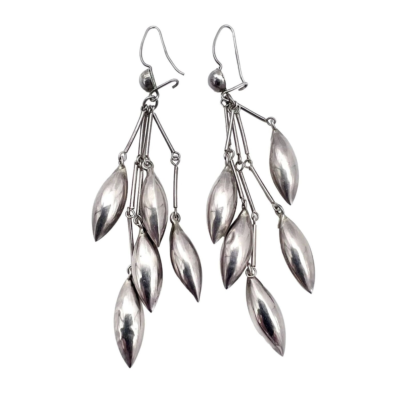 2 Sets of Pierced Earrings Silver Dangle