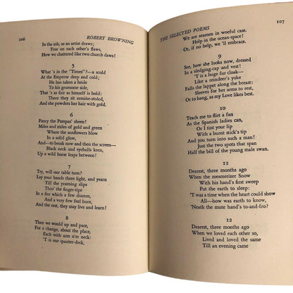 Antique Book The Selected Poems of Robert Browning 1942 Classics Club