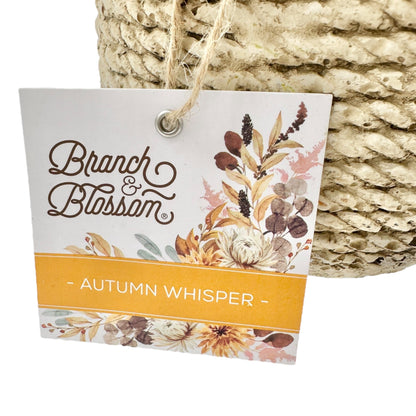 Autumn Whisper Faux Floral Arrangement Textured Rope Basket By Branch & Blossom