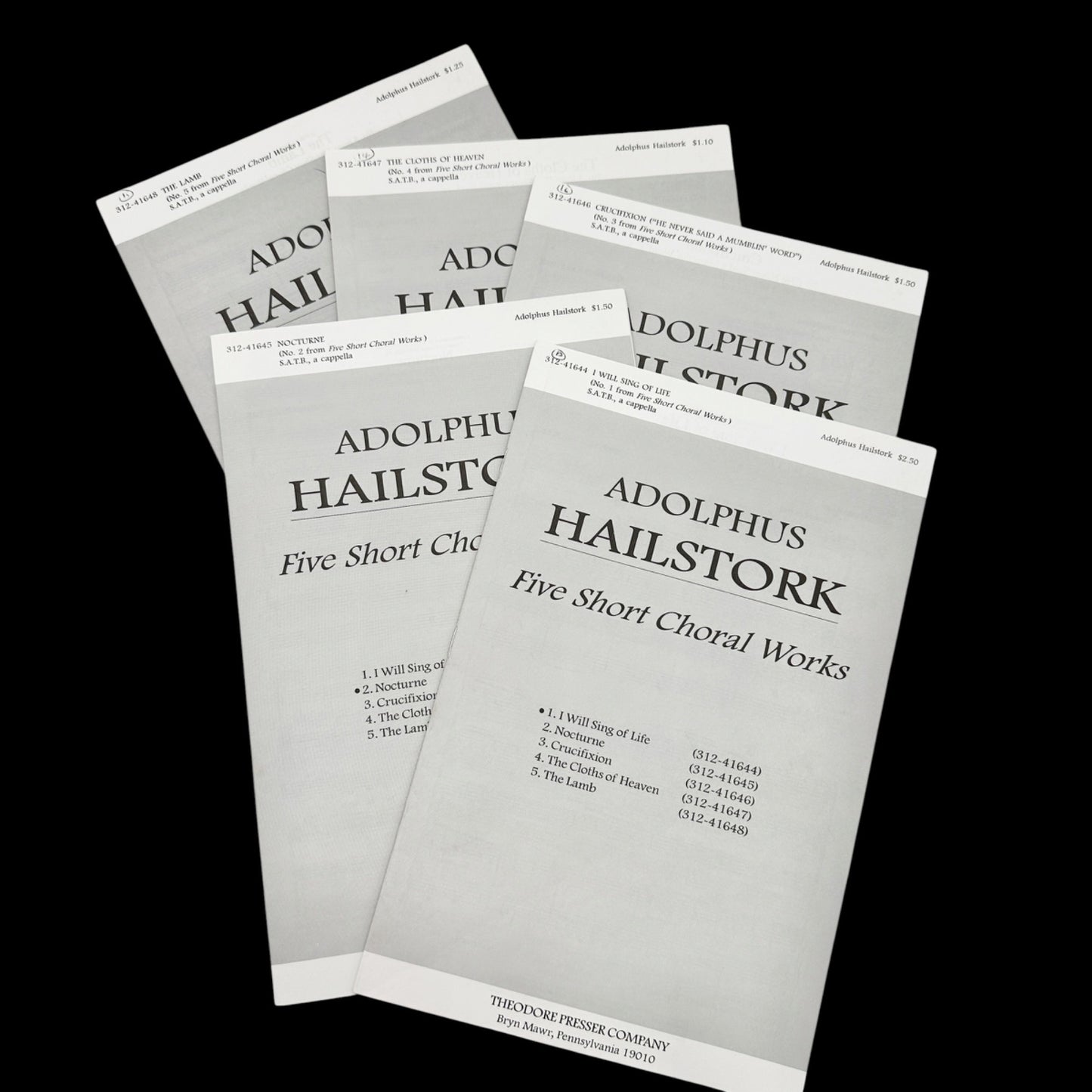Adolphus Hailstork Five Short Choral Works SATB A Cappella Sheet Music Bundle
