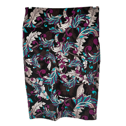 LuLaRoe Cassie Pencil Skirt Multicolor Paisley Print Stretch Fabric Size M