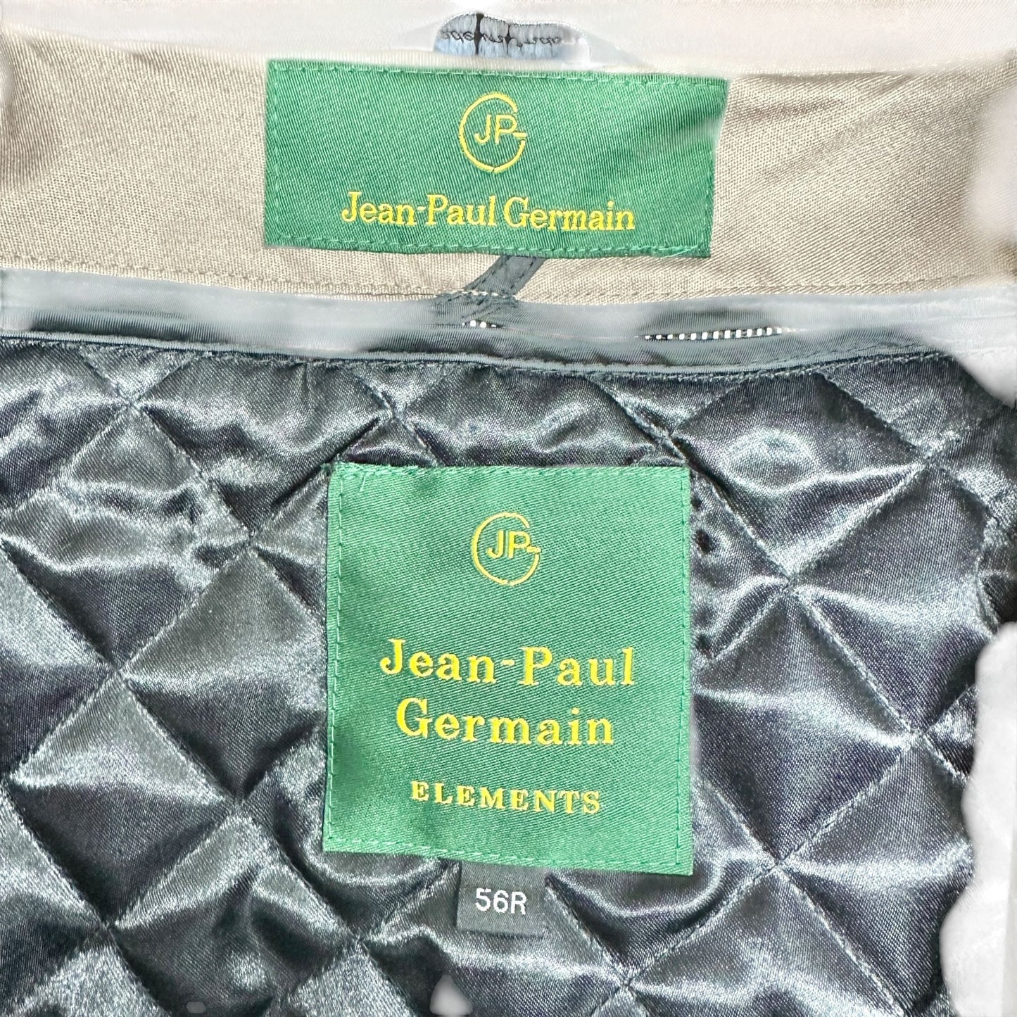 Jean-Paul Germain Elements Trench Coat Mens 56R Beige Lined Water Repellent
